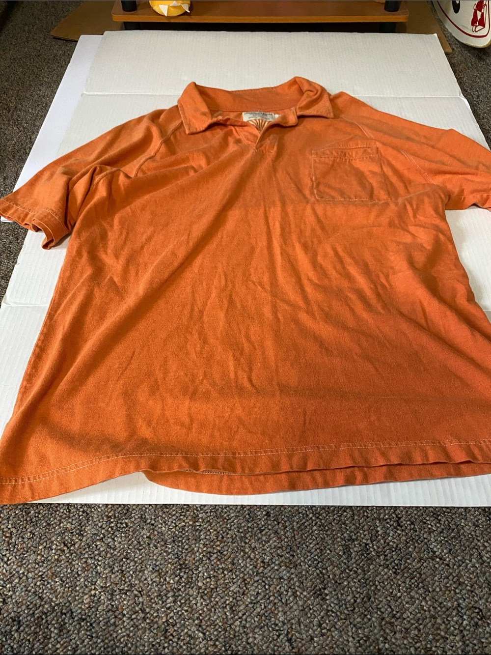American Eagle Outfitters Men Size L Orange Relaxed Polo Shirt